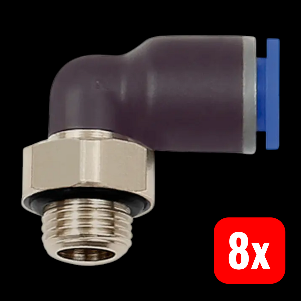 Riegler Steckverschraubung Verbinder L-Steckverschraubung blaue Serie 8 STÜCK - 4047322023344