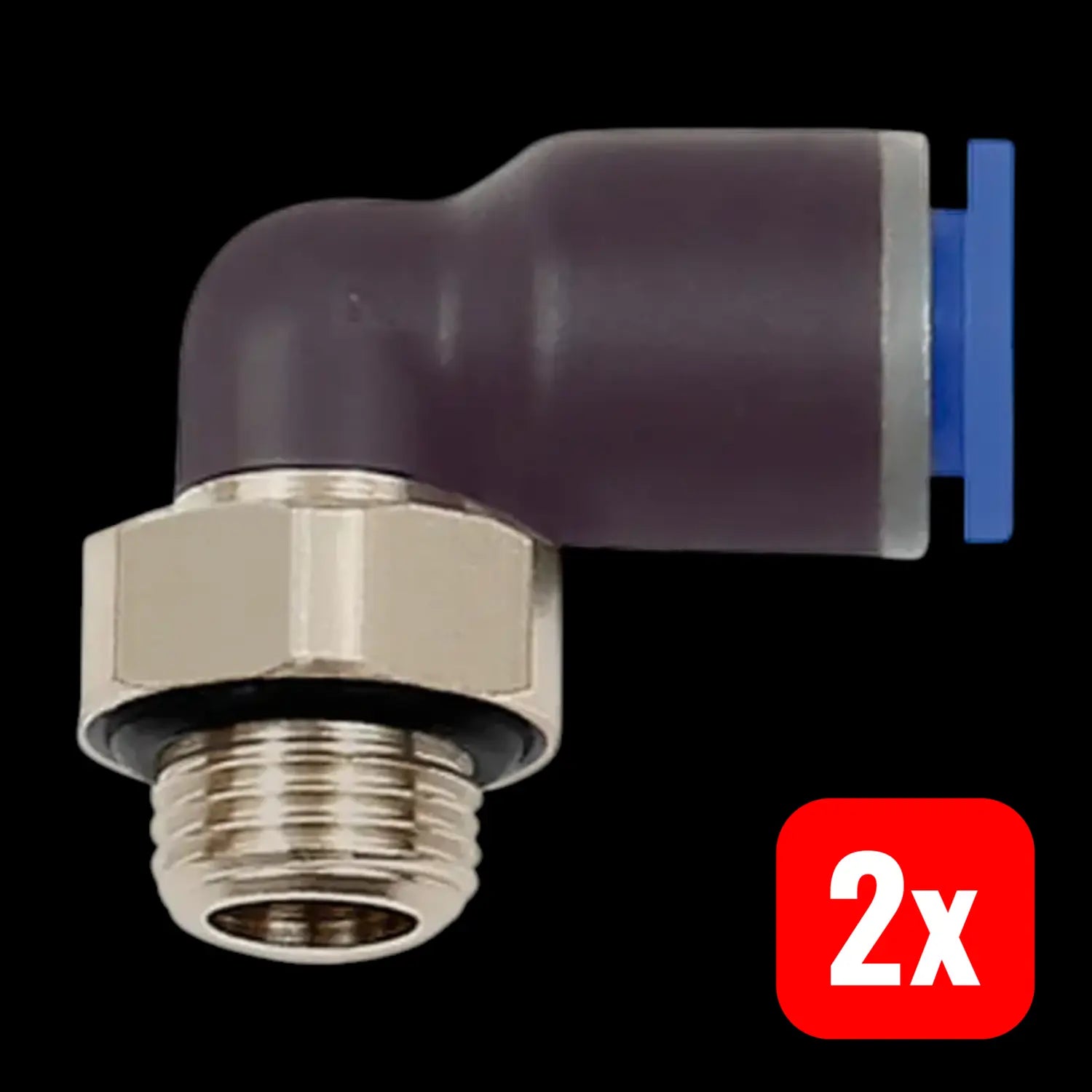 B-Ware Riegler Steckverschraubung Verbinder L Steckverschraubung Blaue Serie 2 Stück - 4047322023344