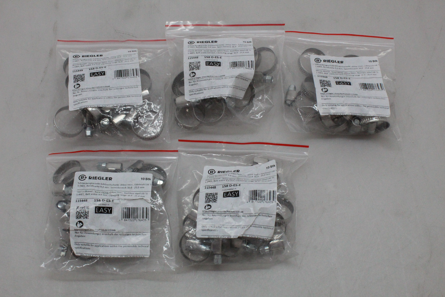 Riegler Schlauchschelle Befestigung Blow Line Edelstahl 16 25 Mm 50 Stück B-Ware - 4047322176439