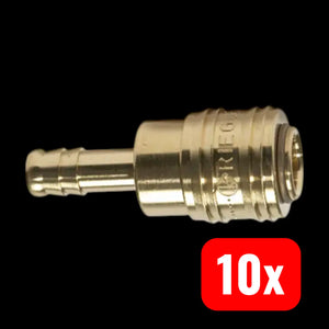 B-Ware Riegler Schnellverschlusskupplung Tülle Lw 9 Messing Blank Connect Line 10 Stück