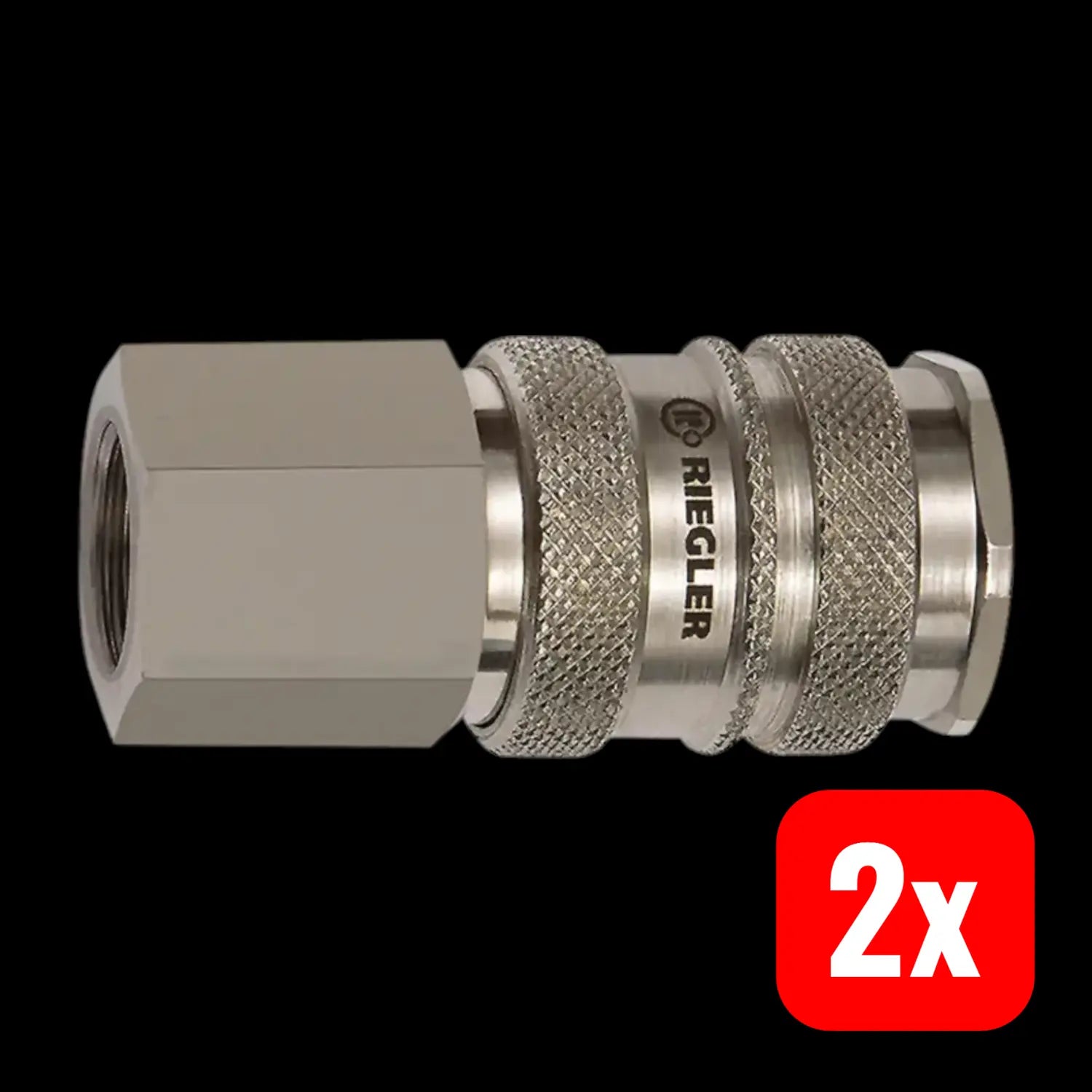 B-Ware Riegler Kupplung Schnellverschluss Verbinder Nw 10 Messing Stahl G1/2 Ig 2 Stück - 4047322568289