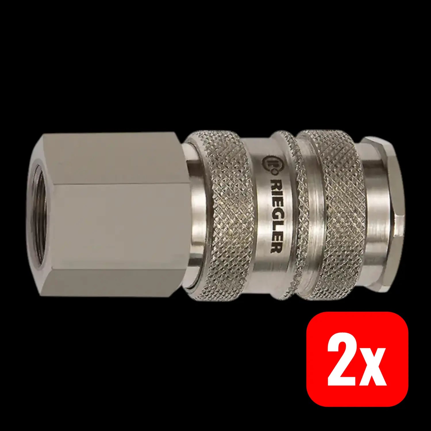 B-Ware Riegler Kupplung Schnellverschluss Verbinder G1/2 Ig Nw 10 Messing Stahl 2 Stück - 4047322568289