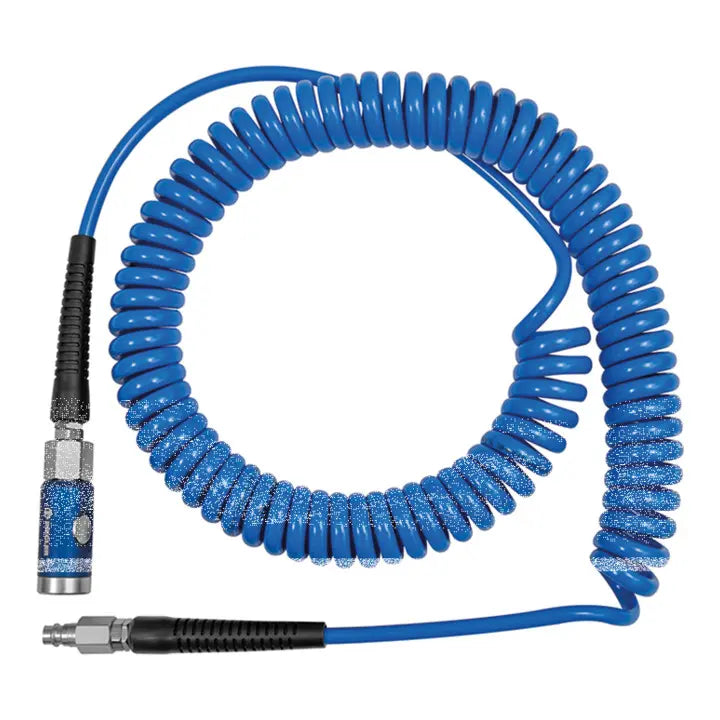 B-Ware Riegler Spiralschlauchset Druckknopfkupplung Spiralschlauch Pu 8x5mm 3m Blau - 4047322633321