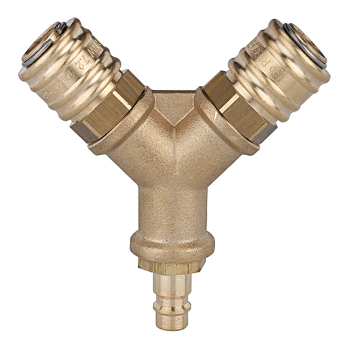 B-Ware Riegler Verteiler Kupplung Druckluftanschlussverteiler Messing Nw72 G38 - 4047322210607