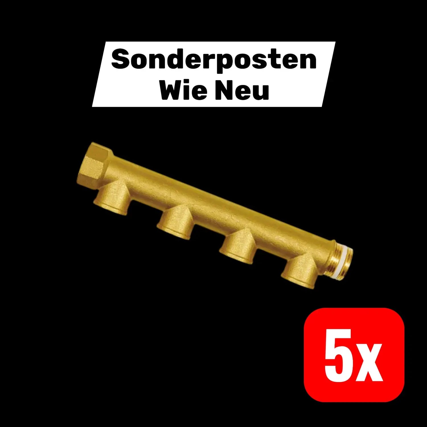 B-Ware Riegler Verteilerrohr 4 Abgänge Eingang 2x1 Ausgang 4x1/2 Ig Ms 5 Stück - 4047322385138