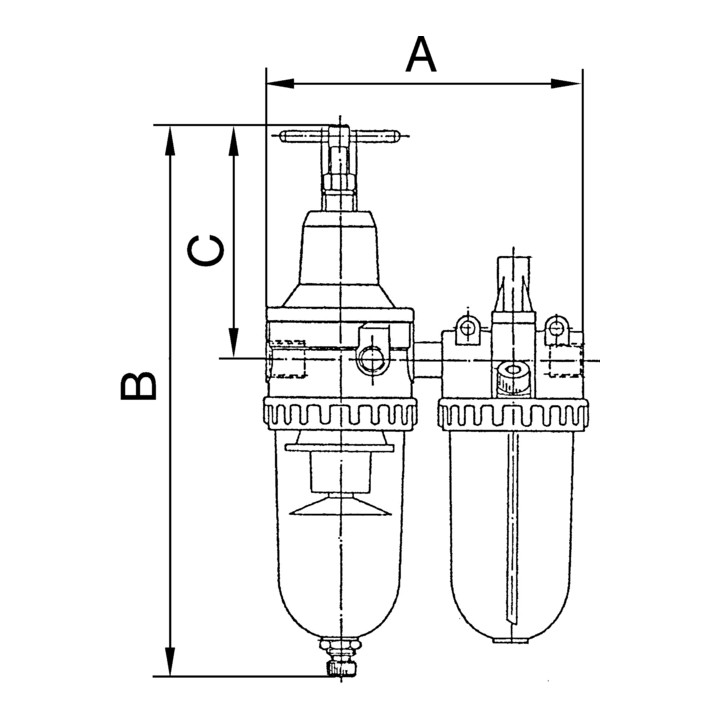 B-Ware Riegler Wartungseinheit Set Druckregler Polycarbonatbehälter G 1/4 2 Teilig - 4047322120715