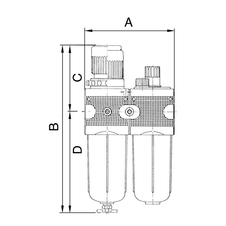 Riegler Wartungseinheit Multifunktionsgerät Druckregler Polycarbonat Bg3 G12  B-Ware - 4047322345286