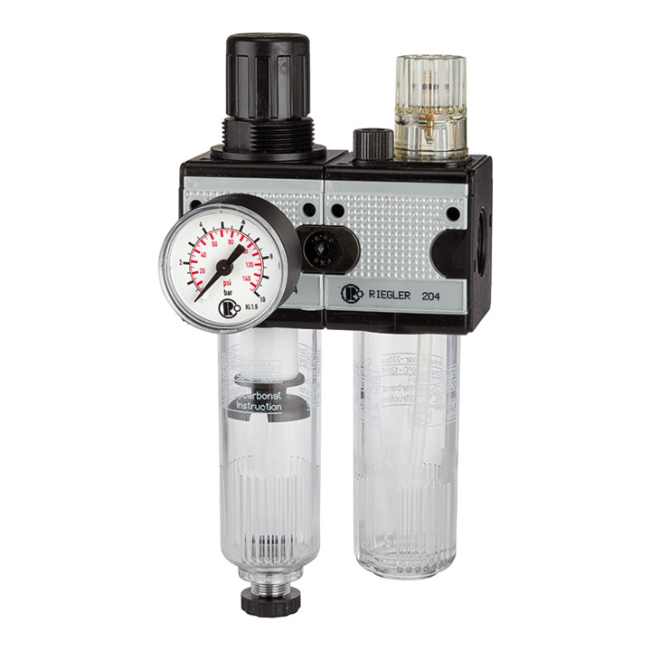 Riegler Wartungseinheit Multifunktionsgerät Druckregler Polycarbonat Bg3 G12  B-Ware - 4047322345286