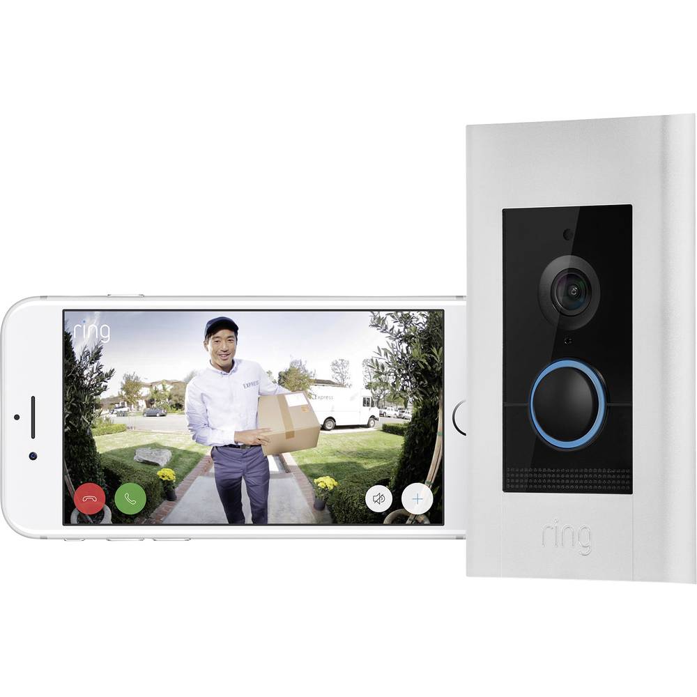 ring Elite IP-Video-Türsprechanlage WLAN Komplett-Set Familienhaus Video Klin655 - 0842861101652