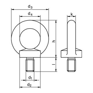 B-Ware Kleinsorge Ringschraube Stahl C15 Galvanisch Verzinkt Ringschraube 50 Stück - 4251063422865