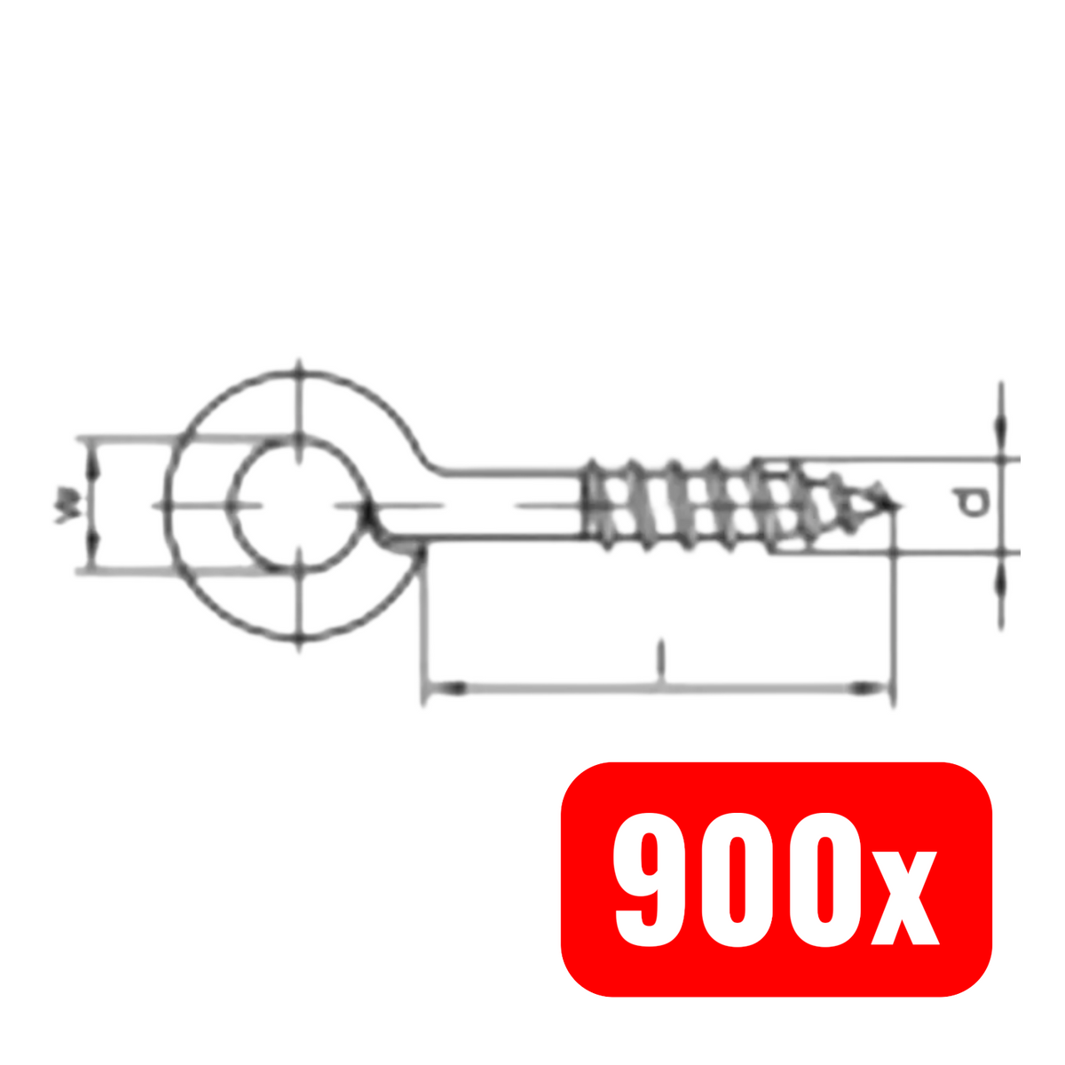 RINGSCHRAUBÖSEN Typ1 Ösen Schraube Stahl verzinkt 10x3mm Galzn 900 STÜCK - 4053199306305