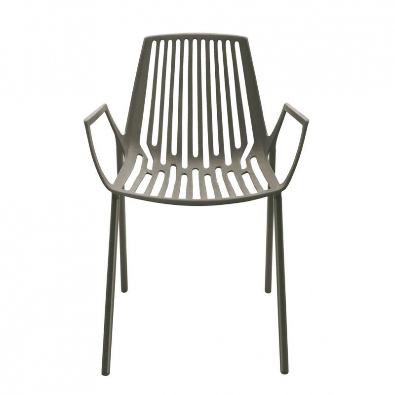 Fast Rion Gartenarmlehnstuhl Grau Metalic Pulverbeschichtet 55x79x54cm Stuhl B-Ware - 4251384226494