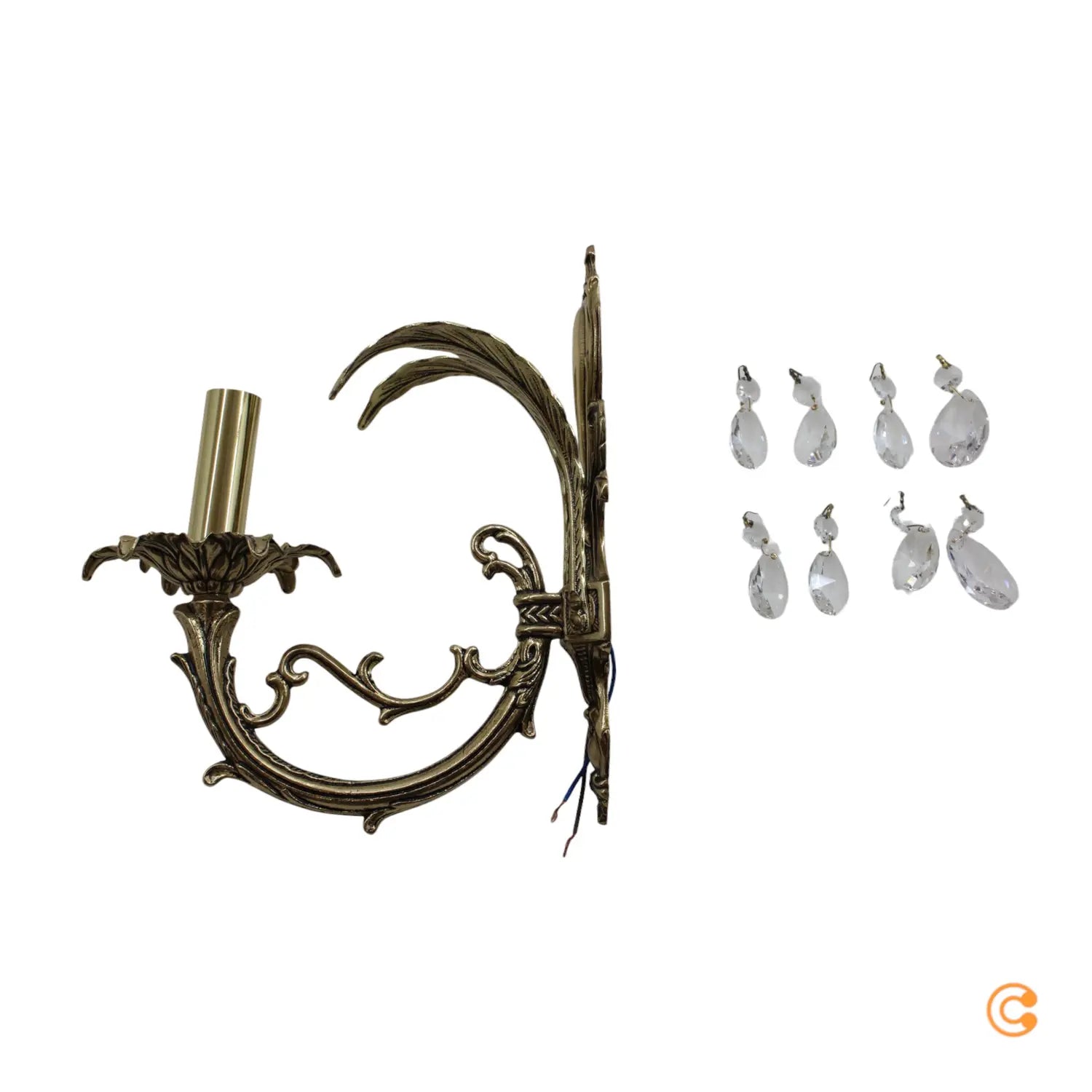 B-Ware Riperlamp Wandlampe Leuchte Palmera Asfour Kristallperlen 1 Flammig Gold 1x E14 - 8023254