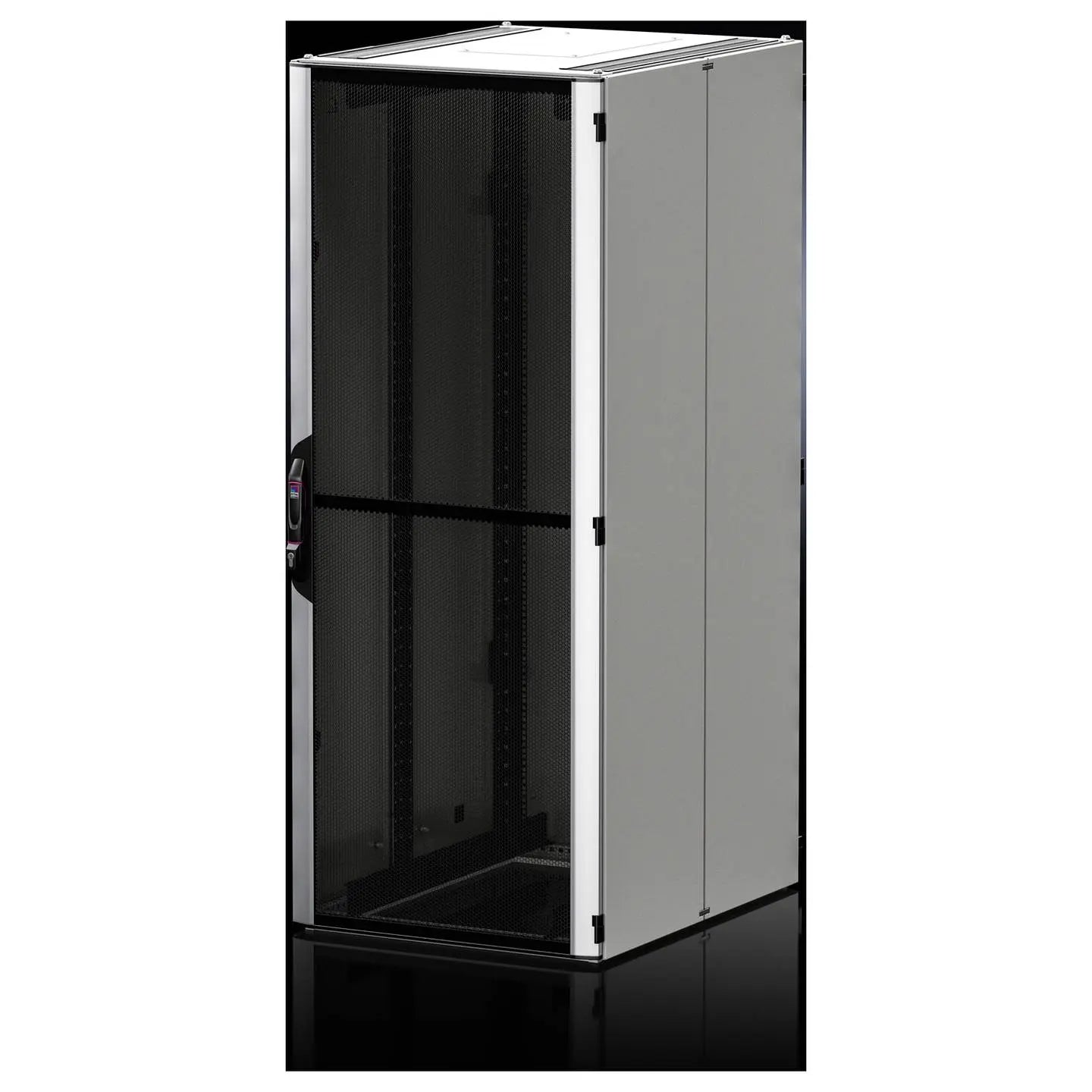 B-Ware Rittal Netzwerkschrank Schrank 19 Zoll Sichttür Schwarz Silber 5301450 - 4028177955066