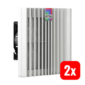 B-Ware Rittal Filterlüfter Umlüfter Blue E+ Sk 3239.724 Grau 204x204x105 Mm 2 Stück