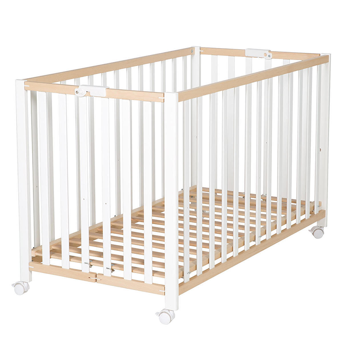 Roba Fold Up Kinderbett Babybett Bett Gitterbett Bettchen 60 X120 Cm Buche Weiß B-Ware