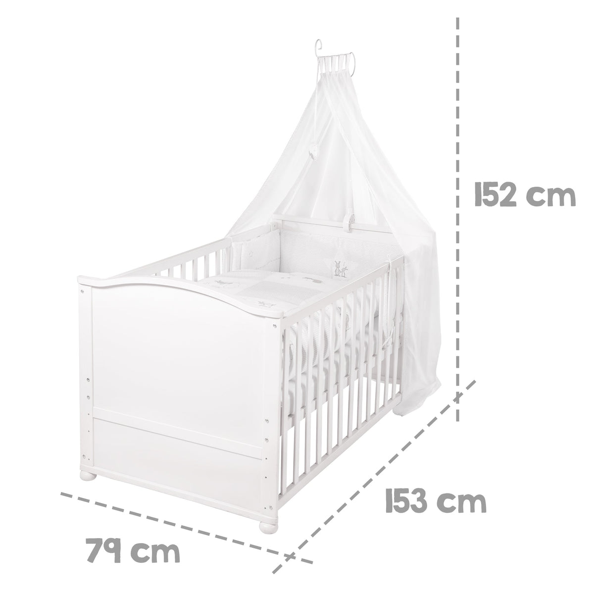 roba Komplettbettset Babybett Set Fox & Bunny weiß 70x140cm Bettwäsche Matra688 - 4005317286785
