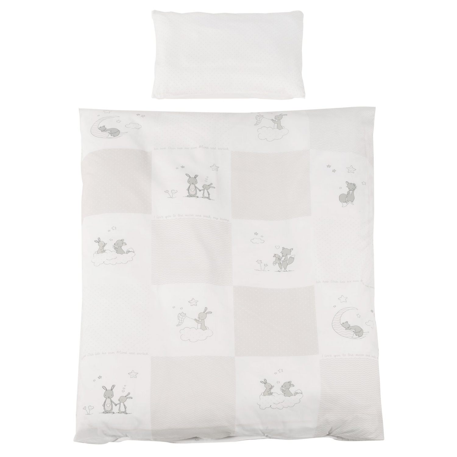 B-Ware Roba Komplettbettset Babybett Set Fox & Bunny Weiß 70x140cm Bettwäsche Matratze - 4005317286785