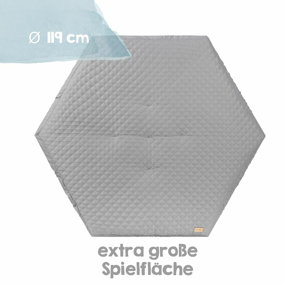 Roba Laufgitter 6 Eckig Spielgitter Laufstall Babystall Babygitter Grau Weiß B-Ware - 4005317321011