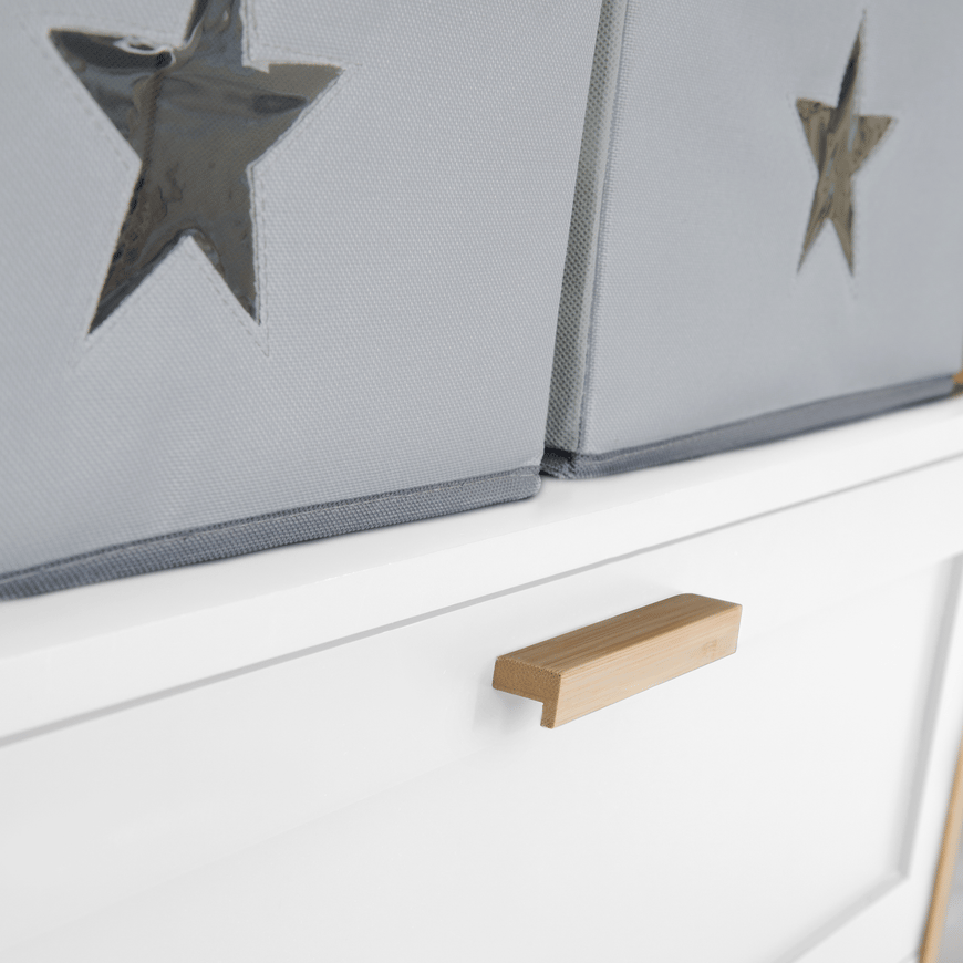 B-Ware Roba Wickelkommode Wickeltisch Berlin Kommode Weiß Bambus Wickelaufsatz229 - 4005317341347