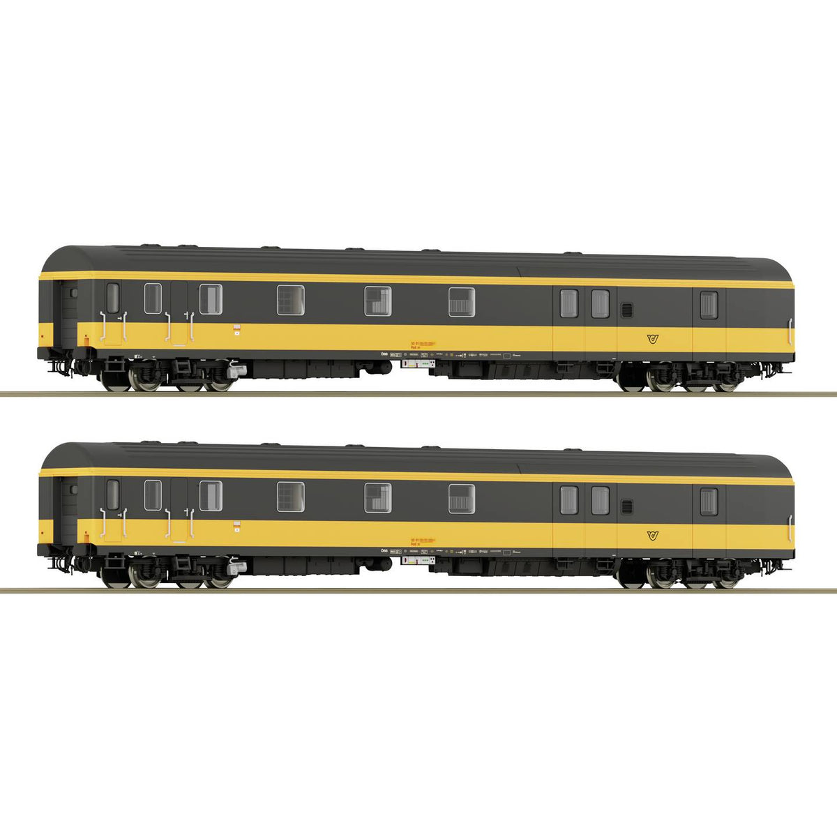 Roco Set Bahnpostwagen Postwagen Zugwagen Österreichische Post ÖBB H0 2er-Set - 9005033385750