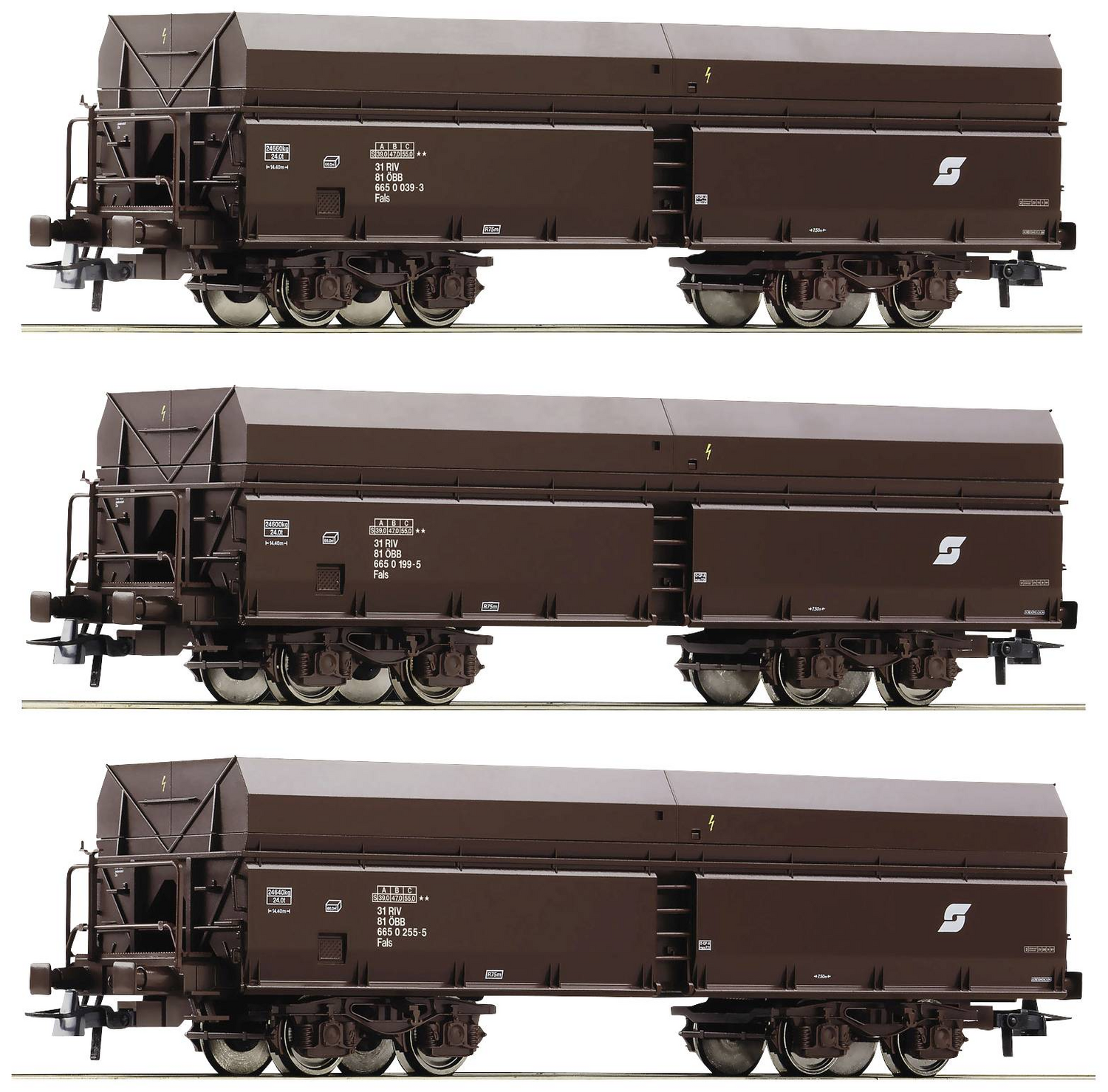 B-Ware Roco 6600071 H0 3er Set Selbstentladewagen Der öbb Modelleisenbahn Modellbahn - 9005033065546