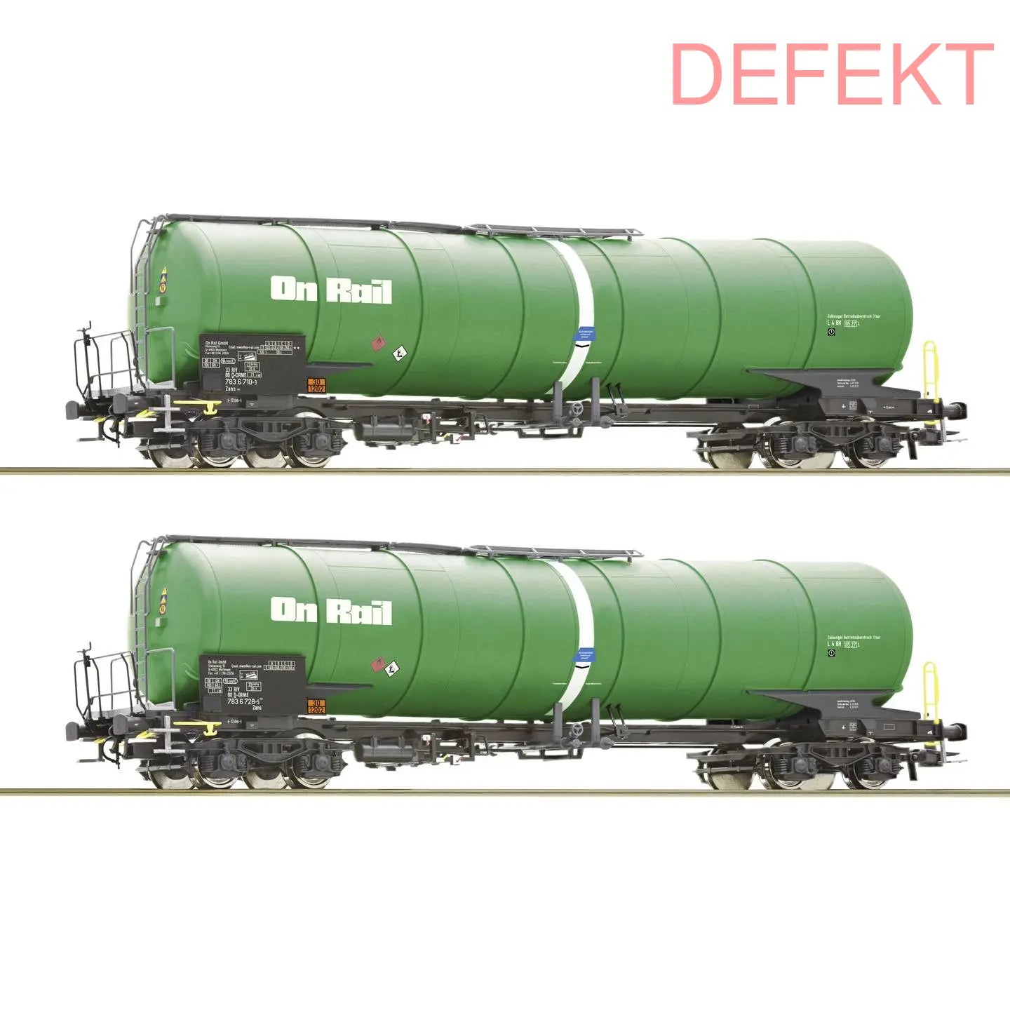 D-Ware Roco On Rail Kesselwagen Wagenset Zug H0 Modellbahn Set Zans 2 Tlg Defektware - 9005033071004