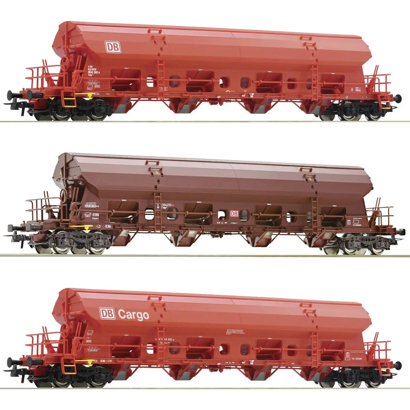 B-Ware Roco H0 Schwenkdachwagen Set Güterwagen Tadgs 959 Deutsche Bahn 3tlg Braun Vi - 9005033072100