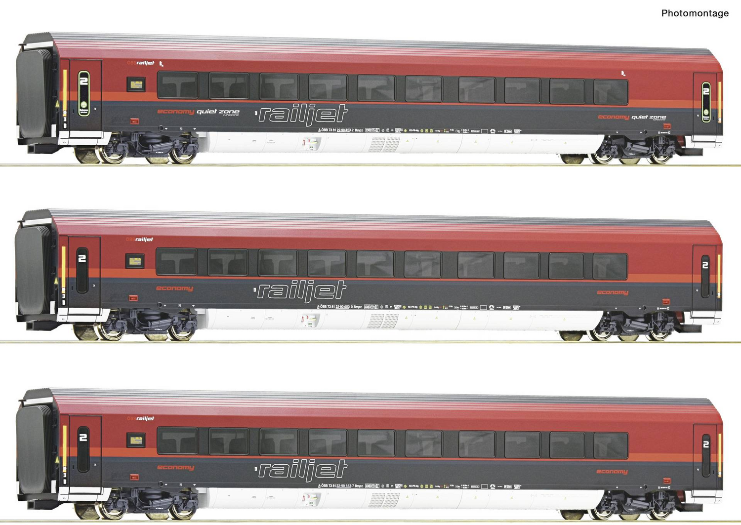 B-Ware Roco H0 Railjet Set Personenwagen öbb Inneneinrichtung 3er Set Modellwagen - 9005033740405