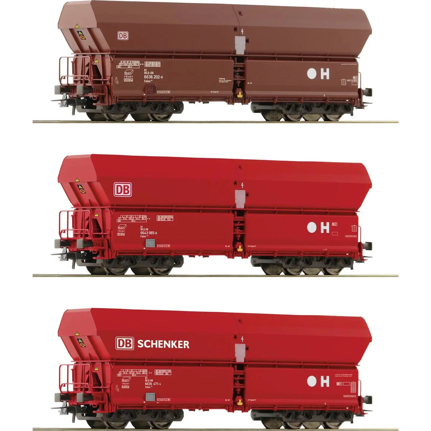B-Ware Roco Db Wagenset Schüttgutwagen Selbstentladewagen H0 Set Verkehrsrot 3 Teilig - 9005033070809
