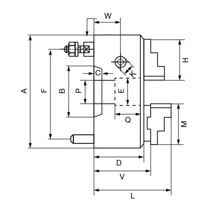 B-Ware Röhm Dreibackenfutter Spannfutter Duro M Drehfutter Backenfutter Stahlkörper - 4019208525075