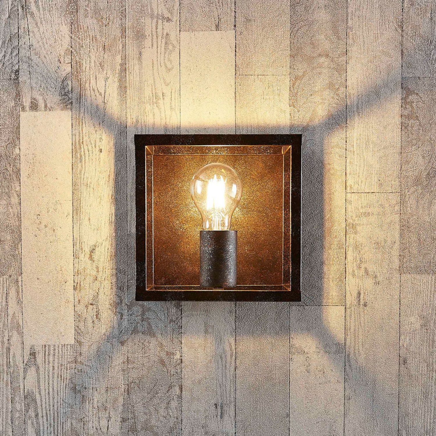 B-Ware Lindby Wandleuchte Emin Wandlampe Lampe Flurleuchte E27 Ip20 Metall Rostfarben