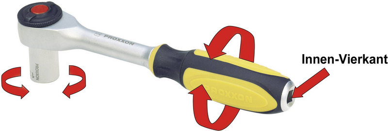 B-Ware Proxxon Industrial Rotary 23082 Umschaltknarre Ratsche 1/4" (6.3 Mm) 180 Mm