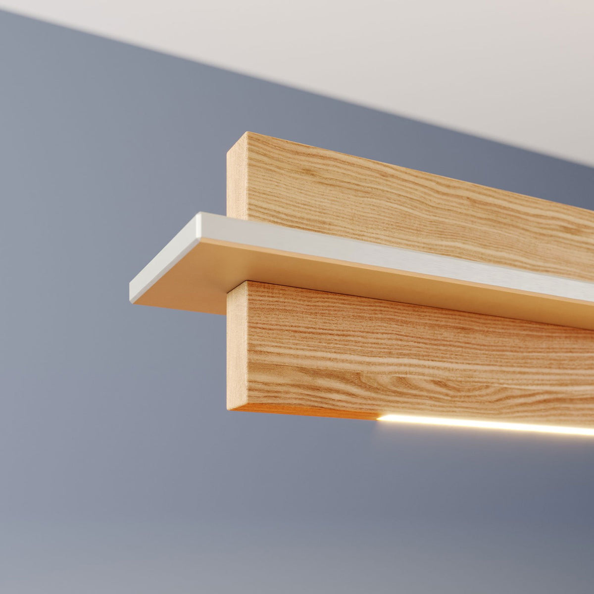 Quitani Pendelleuchte Hängelampe LED Eiche Nickel Esszimmer höhenverstellbar765 - 4251096570366