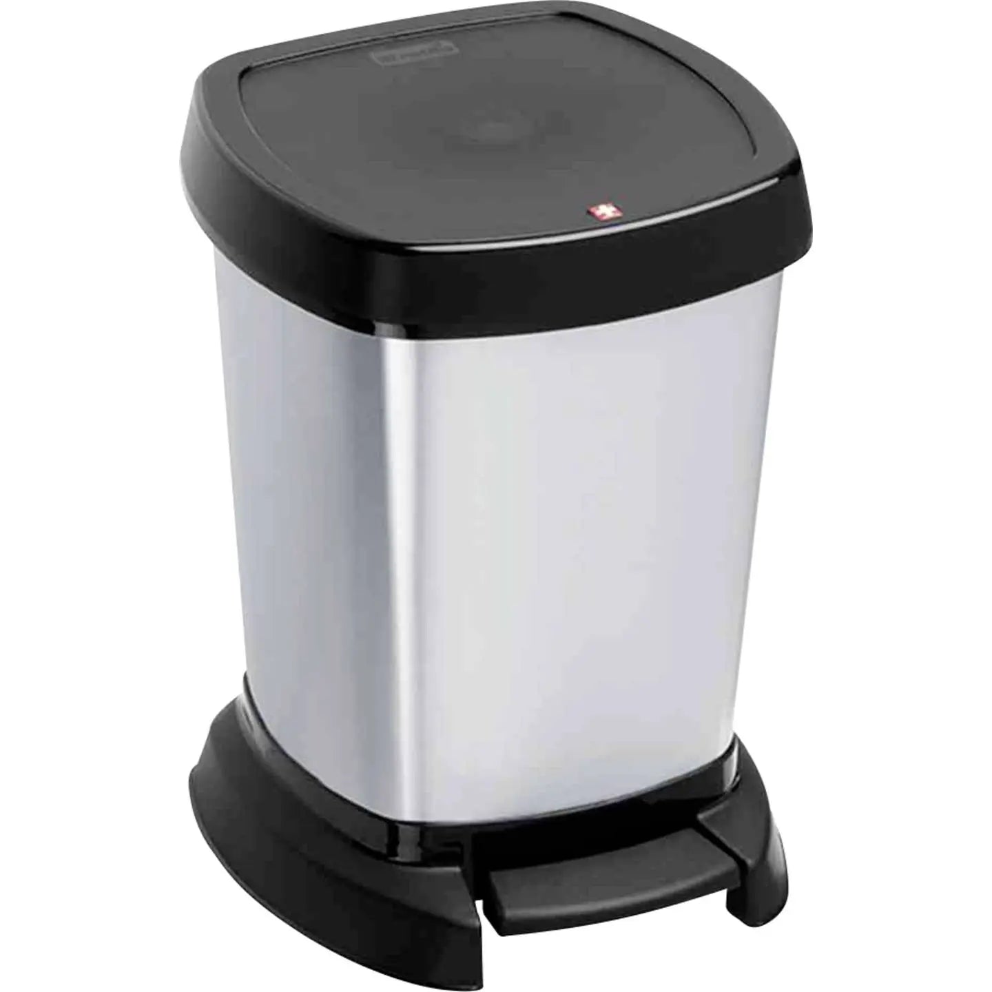 B-Ware Rotho Kosmetikeimer 6 L Mülleimer Bad Kunststoff Abfallbehälter Silber 2 Stück - 7610859135933
