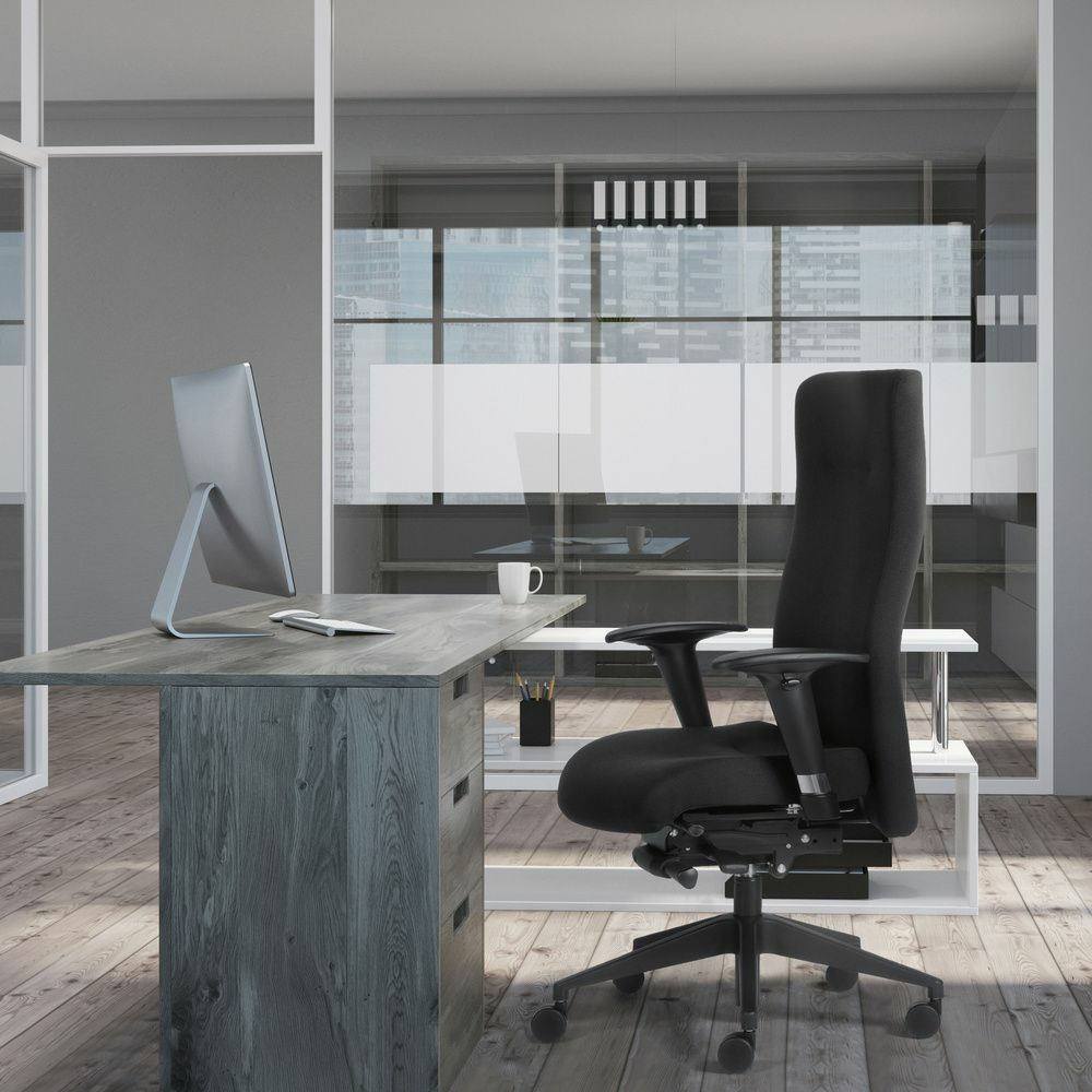 B-Ware Rovo Xp Luxus Chefsessel Schwarz Stoff Chair Bürostuhl Drehstuhl Siehe Text/Foto - 4260182535479