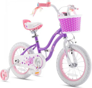 B-Ware Royal Baby Stargirl Kinderfahrrad Ständer Korb Klingel Stützräder 14 Zoll Lila