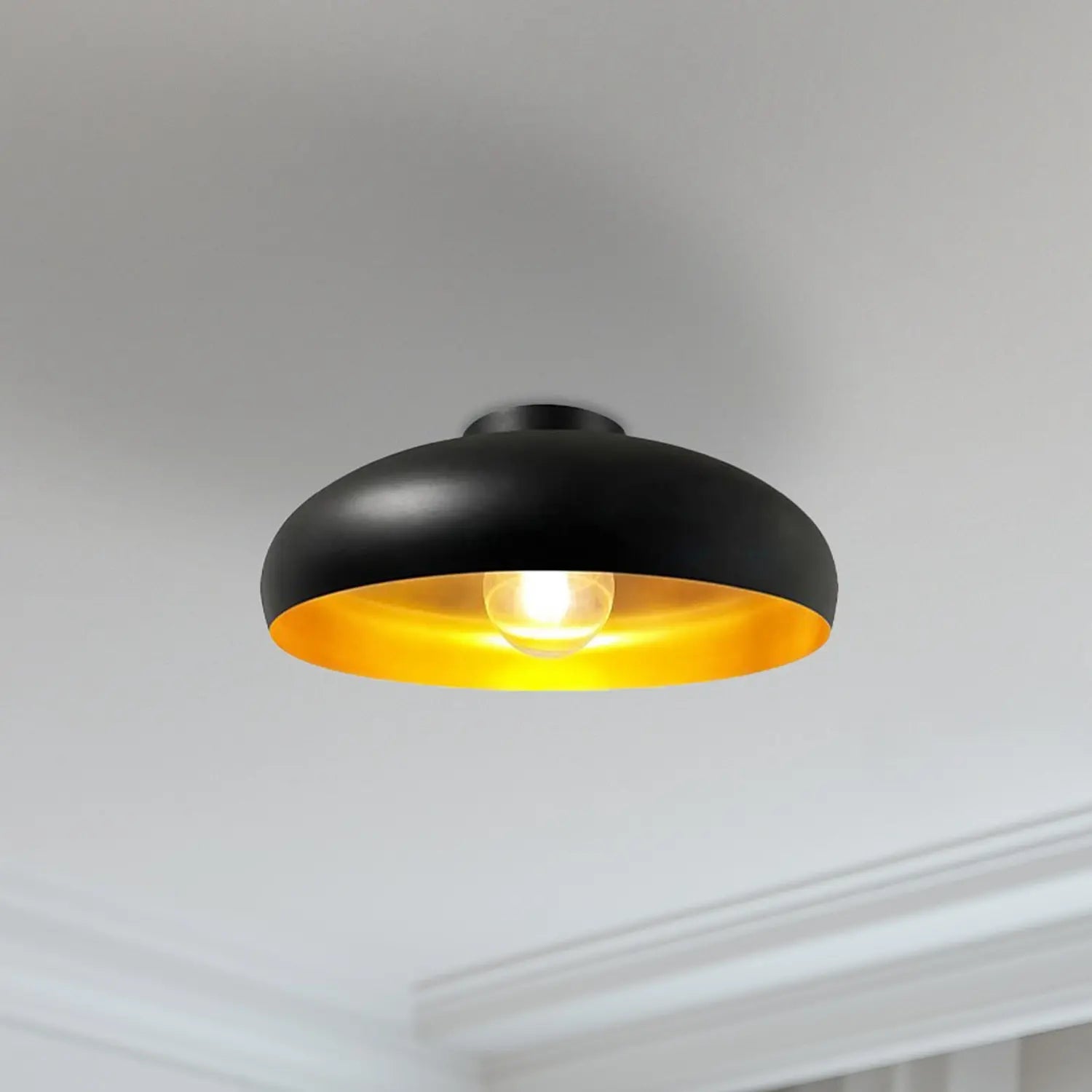 B-Ware Royaltech Deckenleuchte Lampe Olli Schwarz Gold Metall E27 Led ø40cm Deckenlampe - 8682835453798
