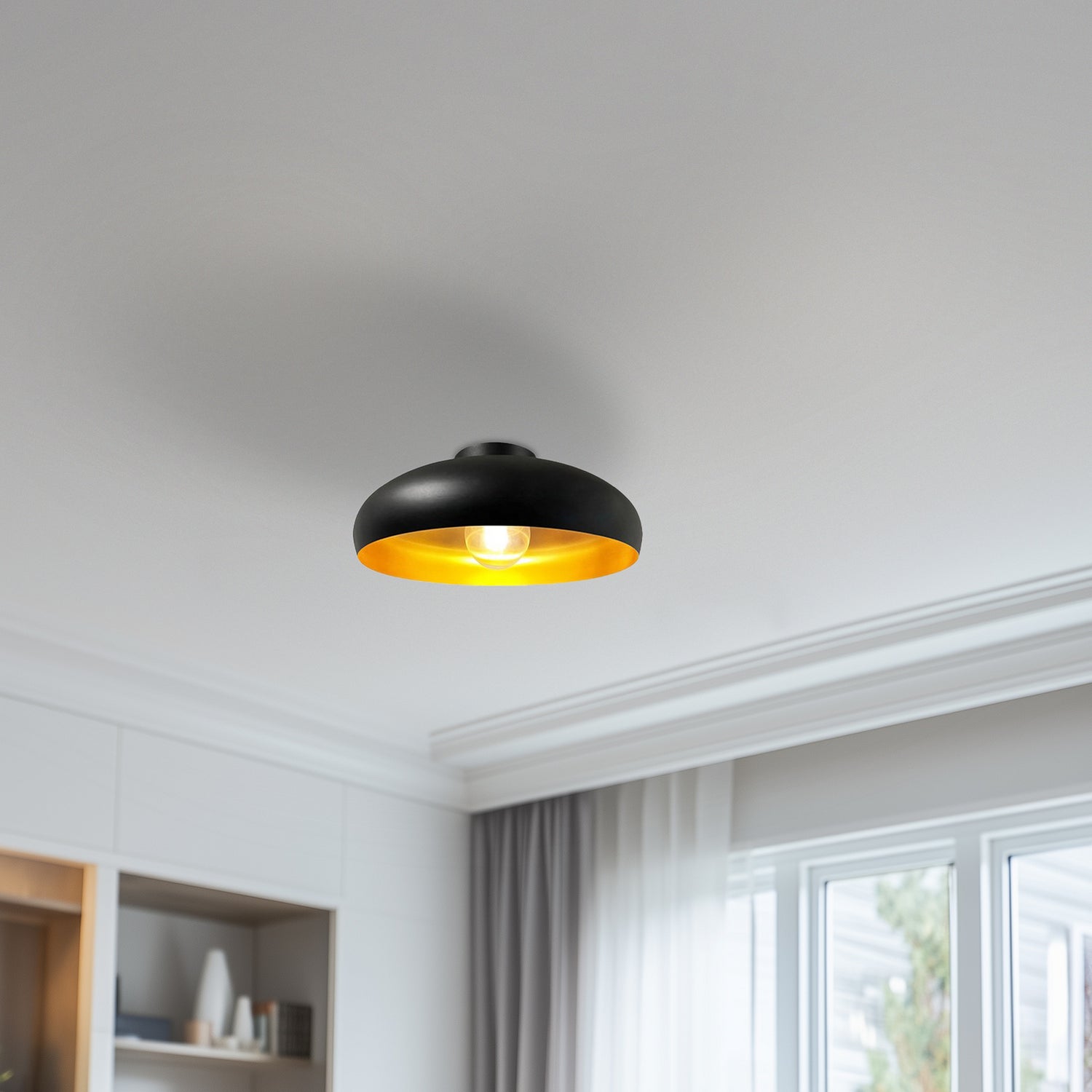 B-Ware Royaltech Deckenleuchte Lampe Olli Schwarz Gold Metall E27 Led ø40cm Deckenlampe - 8682835453798