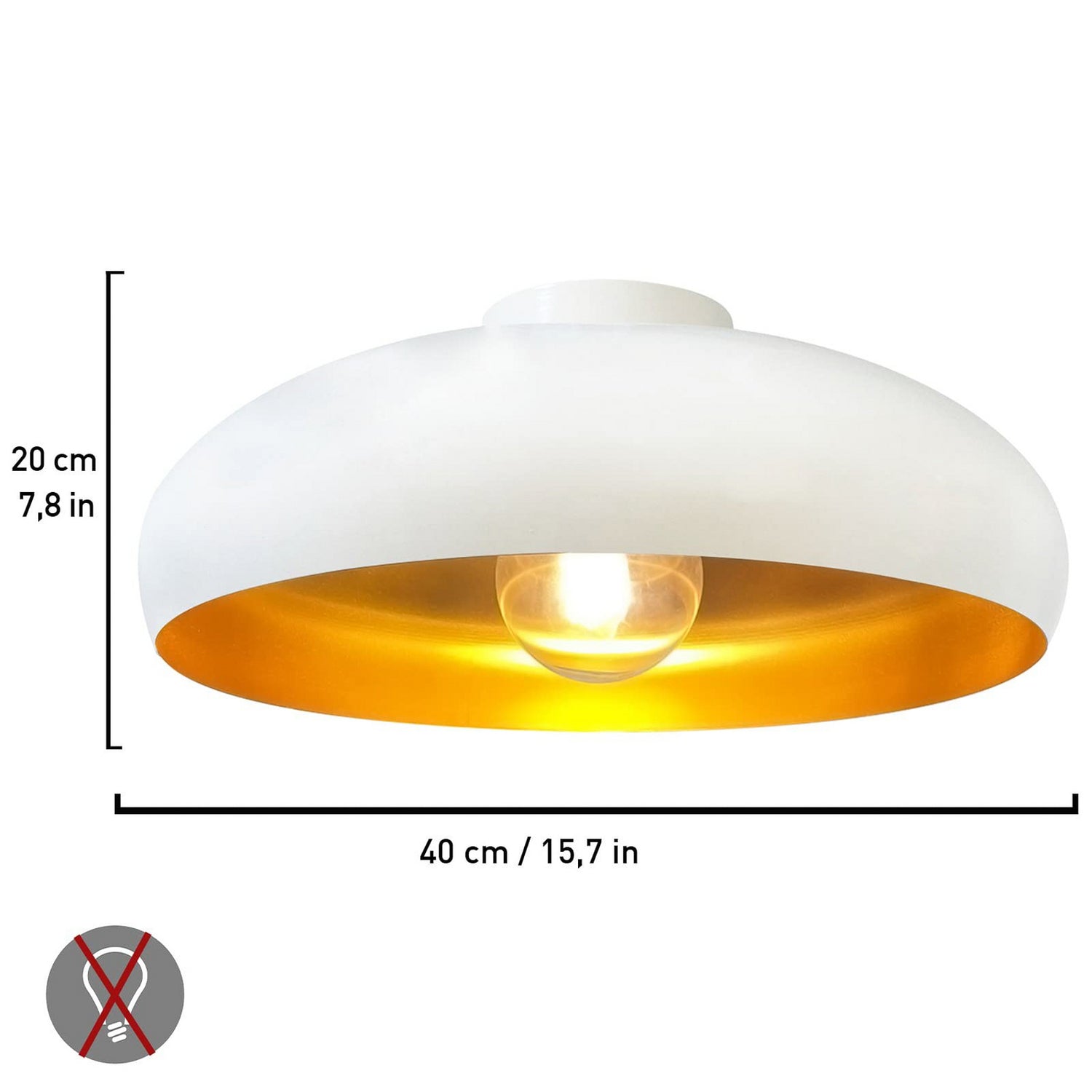 B-Ware Royaltech Deckenleuchte Lampe Olli Deckenlampe Weiß Gold Led ø40cm Siehe Text - 8682835453873