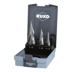 B-Ware Ruko Mehrstufenbohrer Set Spiralbohrer Hss 3tlg Kunststoffkassette 4 30mm