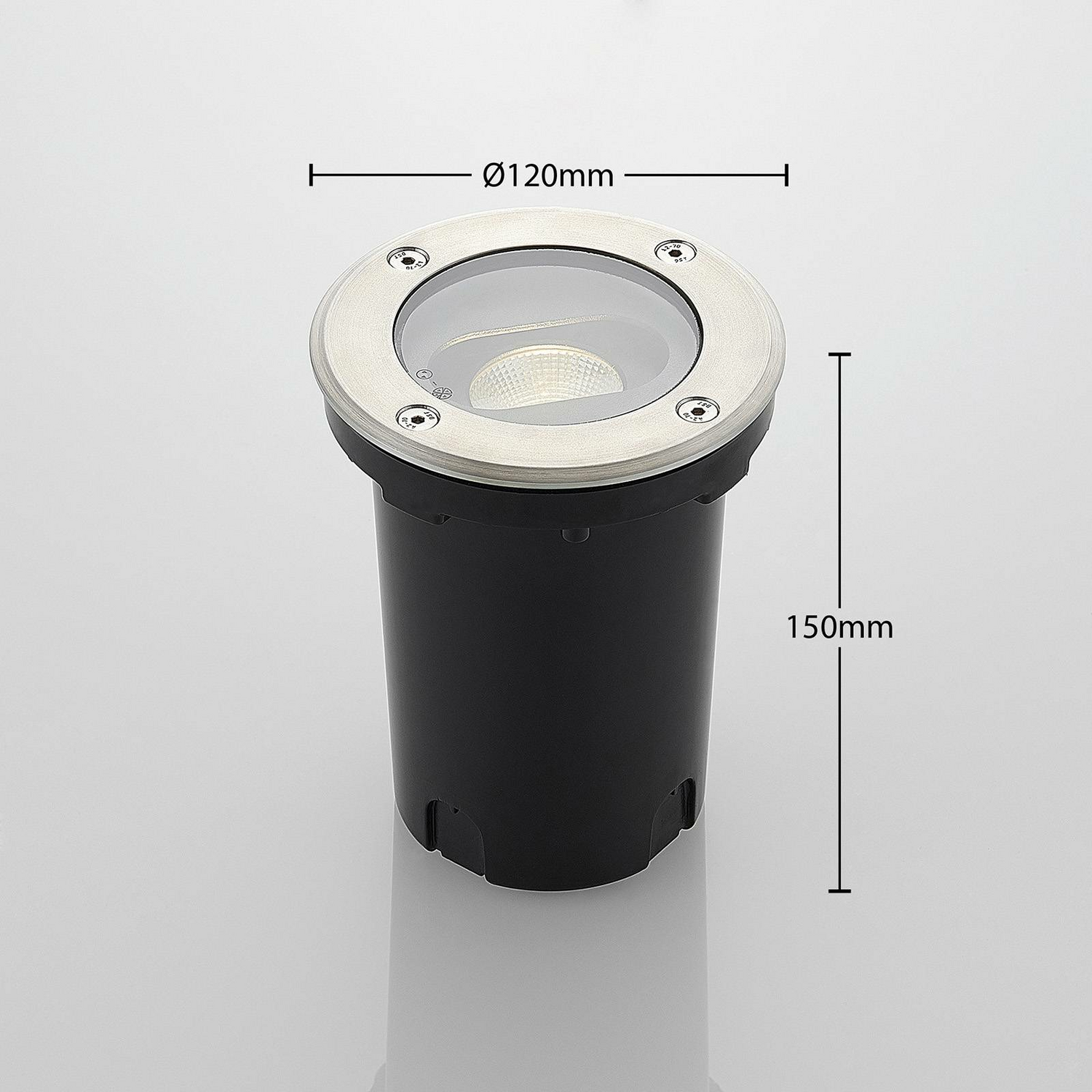 Lucande Runde Led Bodeneinbauleuchte Einbauleuchte Einbaulampe Doris Edelstahl B-Ware - 4251096537956