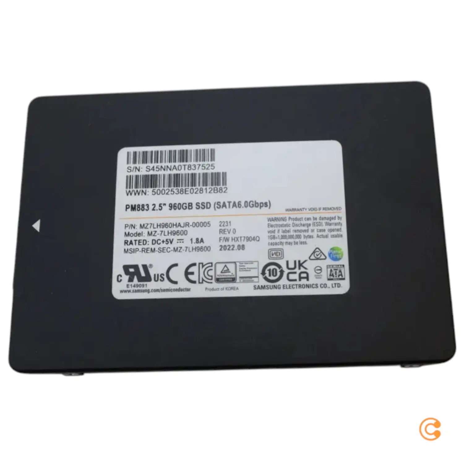 C-Ware Samsung Ssd Festplatte Server Pm893 2,5 Sata Serial Ata 960 Gb Siehe Text/Foto - 4260580377374