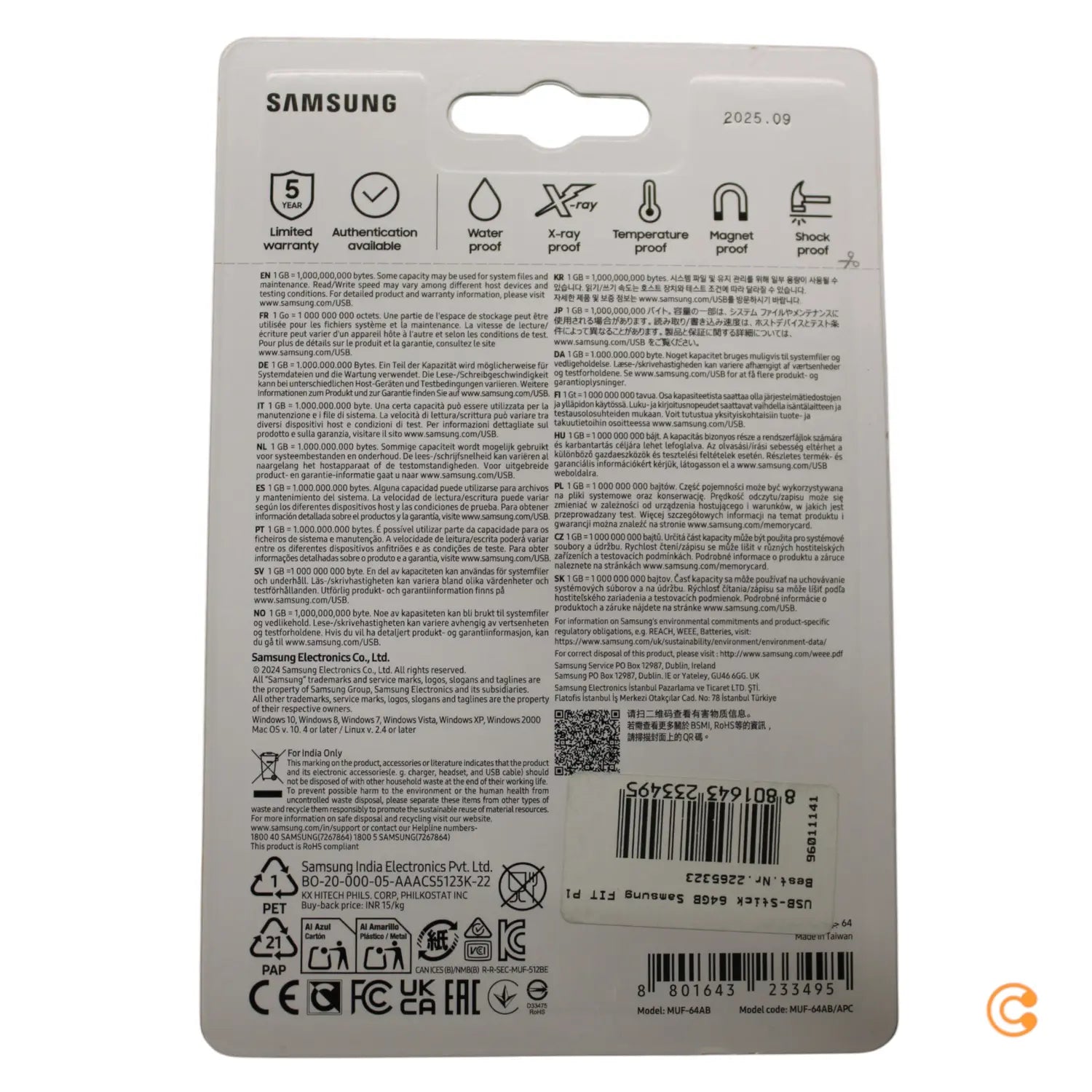 B-Ware Samsung Usb Stick Speicher Fit Plus Schwarz Speicherstick 64 Gb Usb 3.1 Nano - 8801643233495