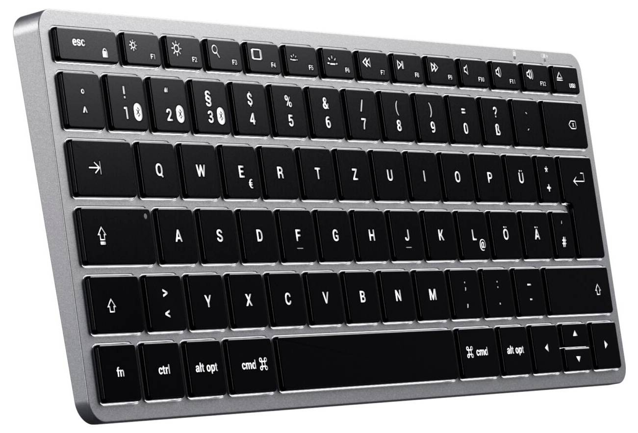 B-Ware Satechi Slim X1 Mini Bluetooth Tastatur Keyboard Multimediatasten Anthrazit Akku - 879961009694