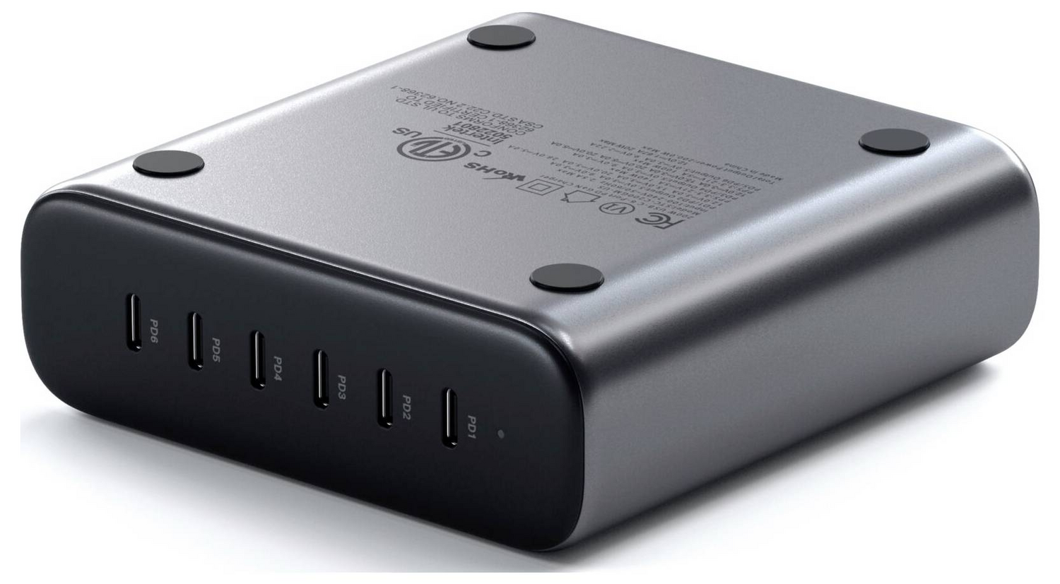 D-Ware Satechi Ladegerät Ga N Usb C 200 W Grau 6 Port Charger Schreibtisch Defektware - 810086360727