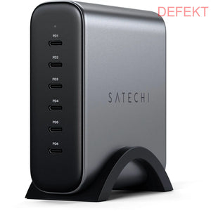 D-Ware Satechi Ladegerät Ga N Usb C 200 W Grau 6 Port Charger Schreibtisch Defektware