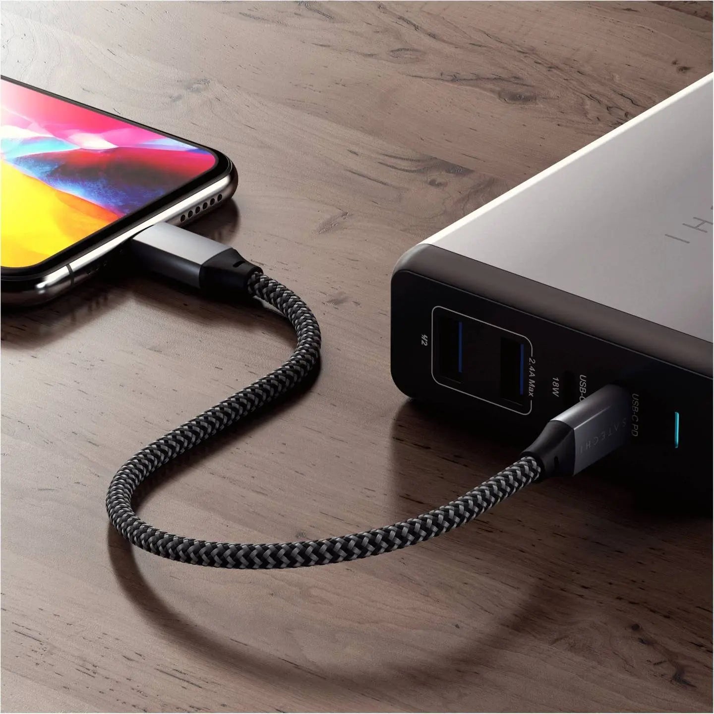 B-Ware Satechi St Tcl10 M Kabel Datenkabel Usb C Lightning 0.25m Ladekabel