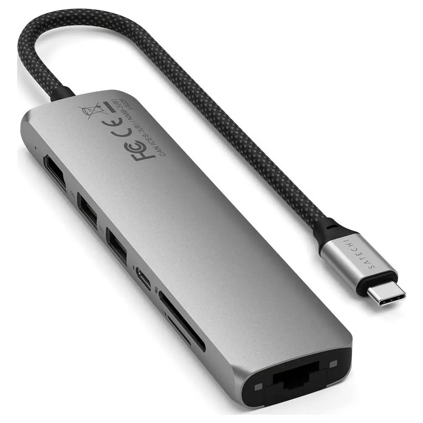 B-Ware Satechi Usb C 7 In 1 Slim Multi Port Adapter Dockingstation Hub Für Mac Book Pro - 810086361496