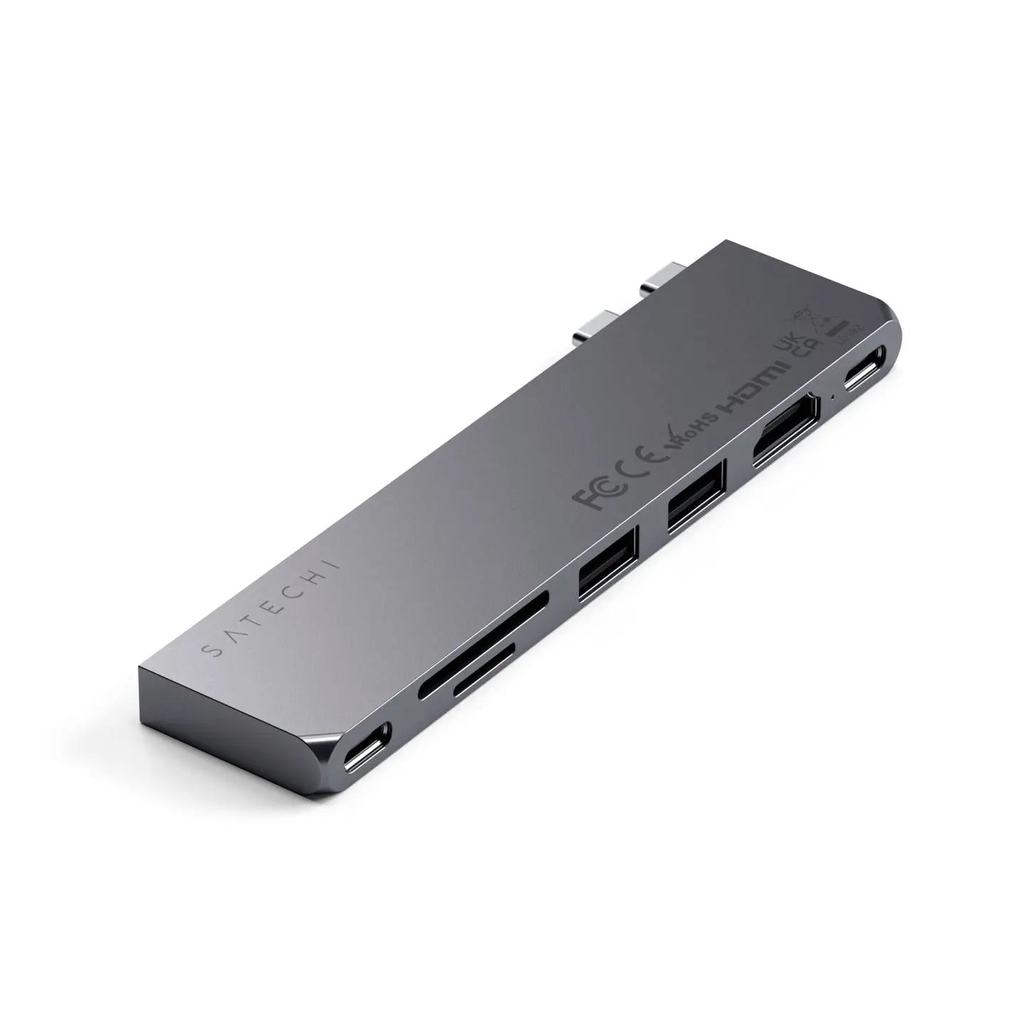 B-Ware Satechi Dockingstation Hub Adapter Usb C Pro Hub Slim Grau Usb A Sd Micro Sd Hdmi